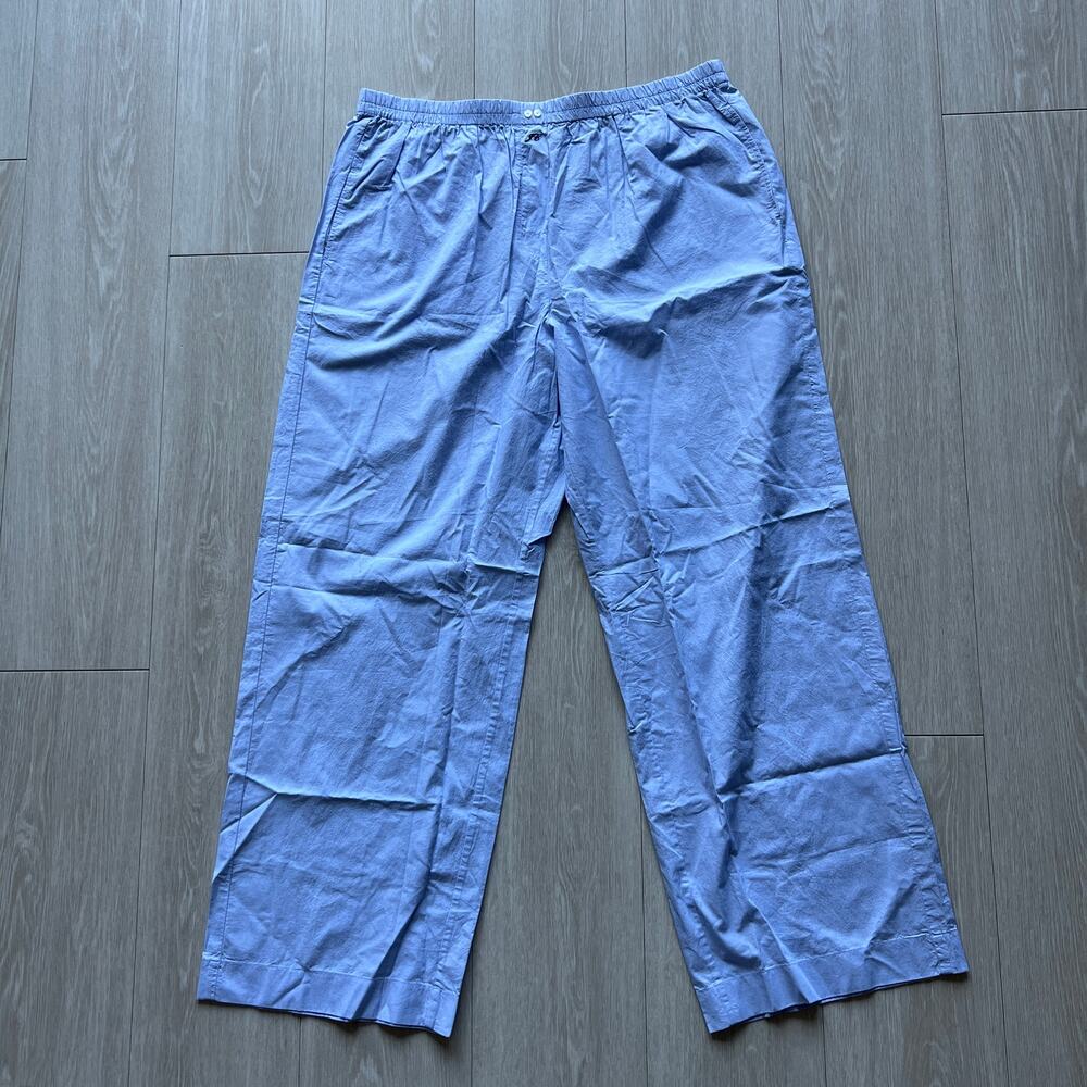 J Crew Classic Pajama Pant In End On End Cotton Large Light Blue Cool Lilac - Picture 2 of 10